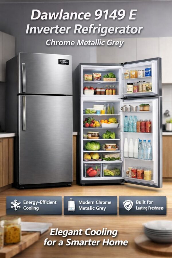 Dawlance Refrigerator 9149 E Chrome Metallic Grey